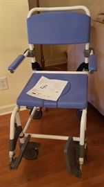 Lightweight efficient wheelchair for shower and bathroom use. 