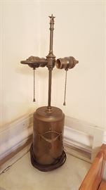 Early 20th Century Brass Lamp with original star finial. 