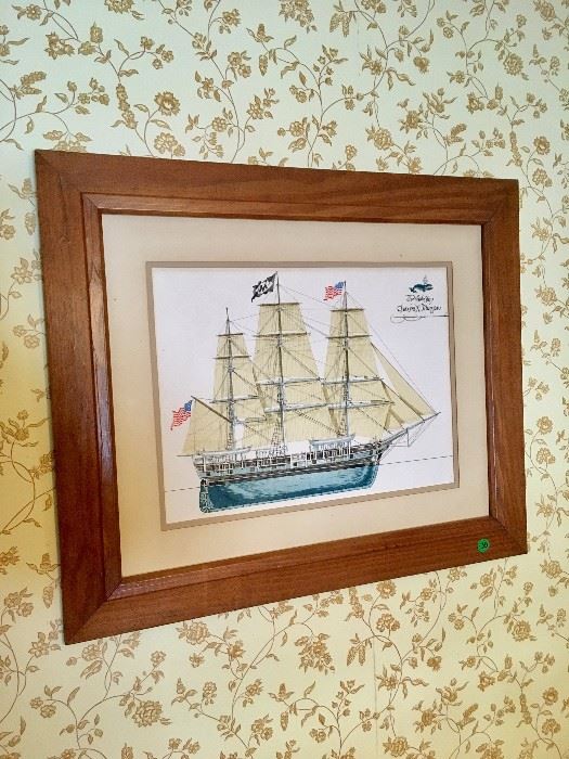 Framed ship drawing