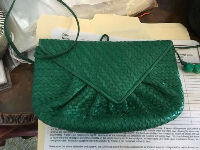 Vintage Green leather purse