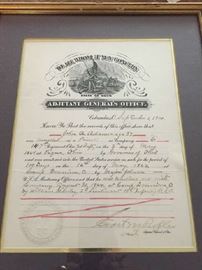 Discharge papers of John Q. Adams