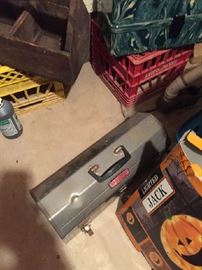 Tools and Plastic crates