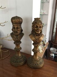 Marwal Chalkware King and Queen Bust