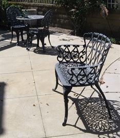 PATIO BENCH & TABLE & CHAIRS