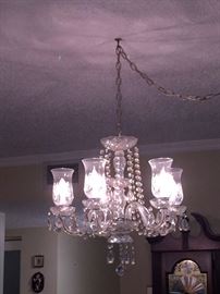 Vintage Crystal 5 Arm Chandelier