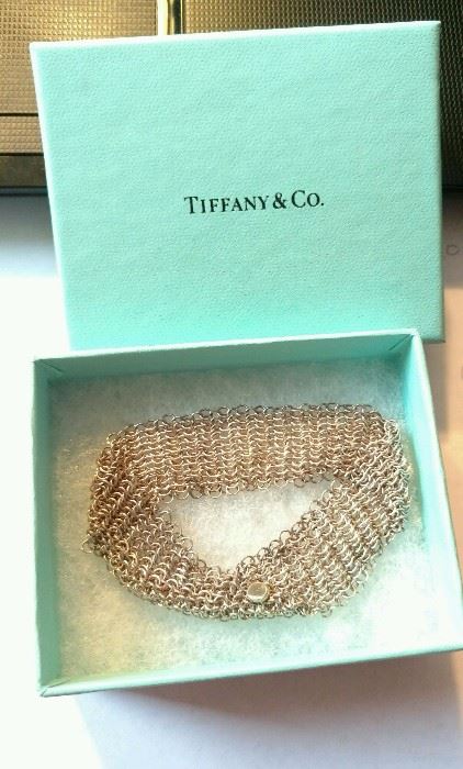 Tiffany & Co 925 Silver Mesh Narrow Elsa Peretti  Bracelet