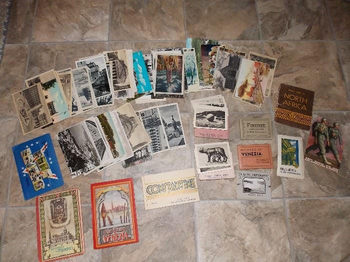 Vintage collection 1940s Postcards, mini picture souvenirs, Italy and more  