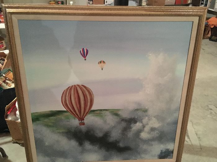 This is a large Stephen Kaye original oil.  He is famous for his hot air balloon paintings.