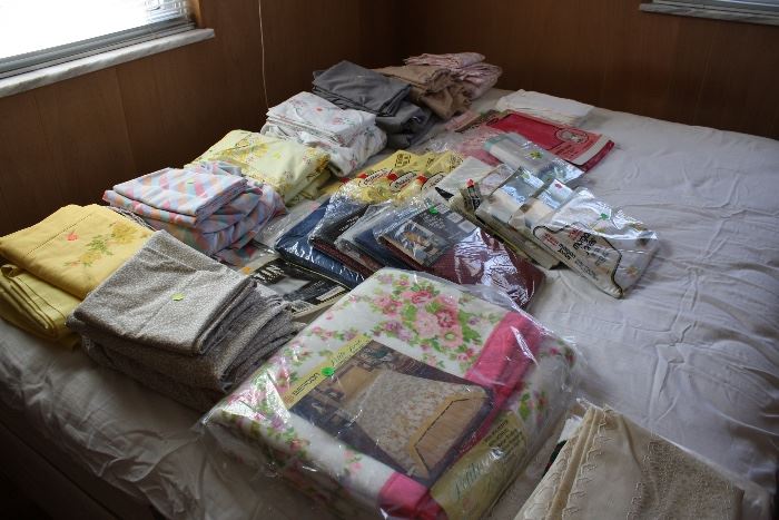 Bedding, Sheets, Blankets. Some new in packaging. 