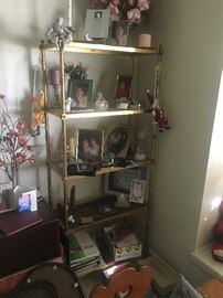 nice tall brass/iron? shelf unit