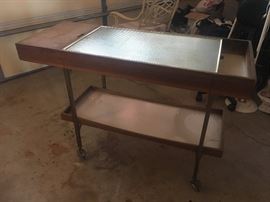 Unique Mid Century Cart with heating area 