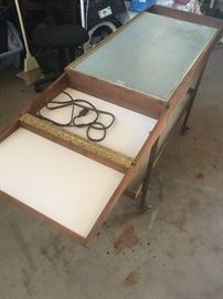 Vintage cart with heating area on top