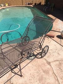 Vintage lounge chair with wheels 