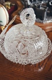 Hofbauer Byrde Crystal Cheese Dome/Butter Dish
