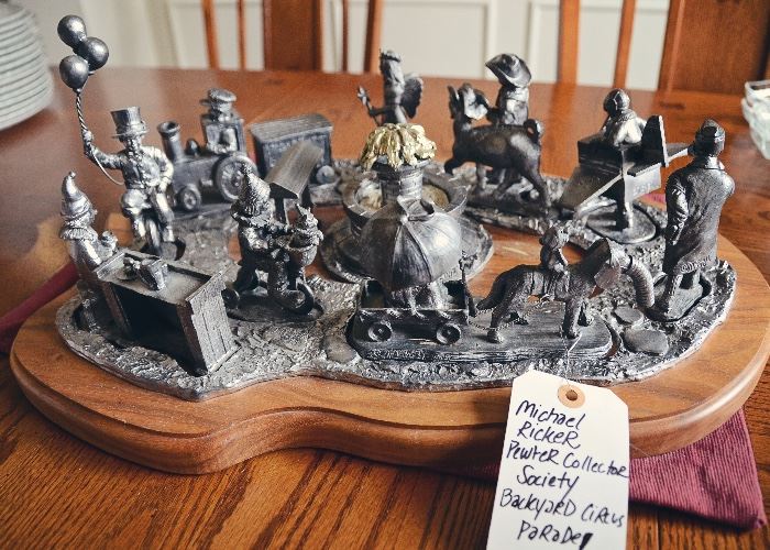 Michael Ricker Pewter Figurines (Large Collection!)  - including Pewter Collector Society Backyard Circus Parade
