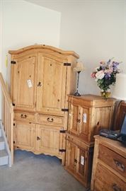 Knotty Pine Armoire, Knotty Pine Dresser, Knotty Pine King Size Bed (Head & Foot Board), Knotty Pine Nightstands (2)
