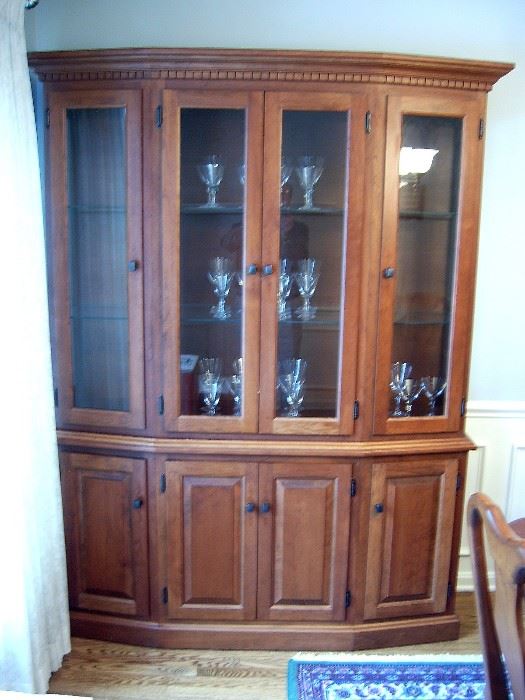 Amish built solid cherry china cabinet.