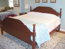 Amish built solid cherry king bed but not bedding or mattress set.