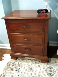 Amish built cherry night stand with king bedroom suite.