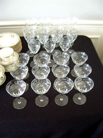 Vintage etched crystal stemware