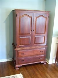 Solid cherry Amish built chest with king bedroom suite.