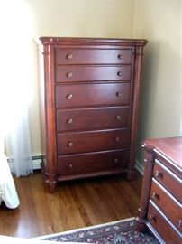 High boy amish built cherry chest of drawers.