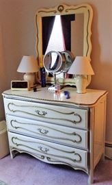 3pc White Bedroom Set Including Full/Queen Bed, 6 Drawer Chest, 3 Drawer Dresser w/Mirror