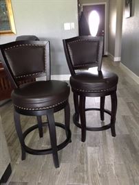 Swivel bar stools  Black legs of wood