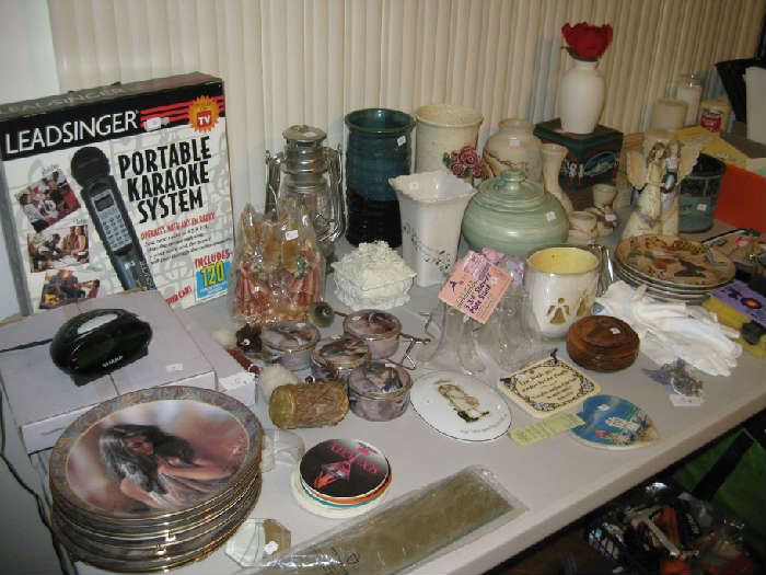 Native American Collector Plates, Vases, Karaoke System, Figurines, etc.