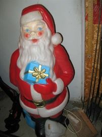 Vintage Plastic Blow Molded Santa