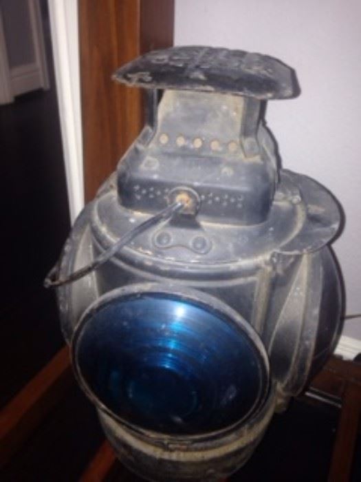 Ad Lake non sweating railroad lamp, has been wired and is now electric, works.
