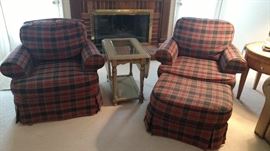 Plaid Club Chairs