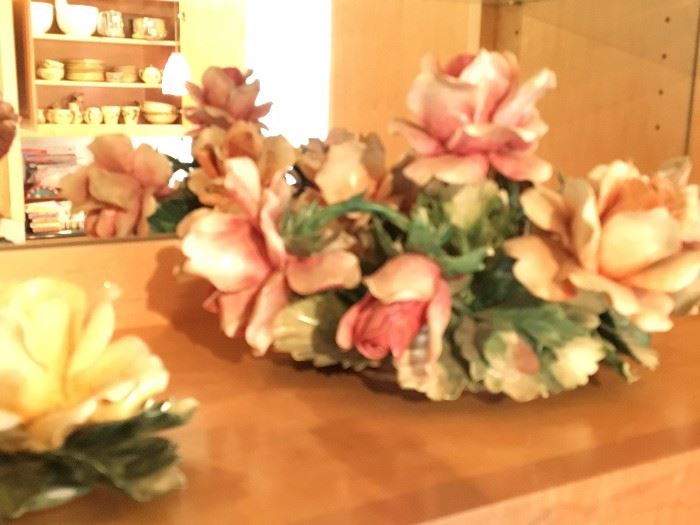 Porcelain flower centerpieces