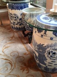 Garden stools and large pots from Asia