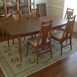 Mid Century Dining Table / 6 Chairs (2 Captains) - Original receipt says "Modern Furniture".  $ 400.00