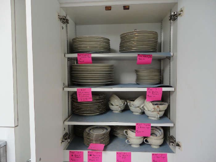 Various sets of dishware and teacups.