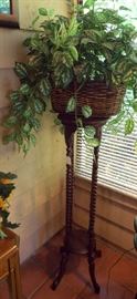 Turned-leg plant stand