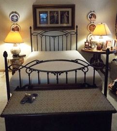 Iron bed frame with TempurPedic mattress