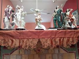 Armoni figurines & a mantel scarf