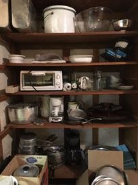 Kitchenware, Pots, Pans, Serving Trays, Silver Plate Serving Pieces 