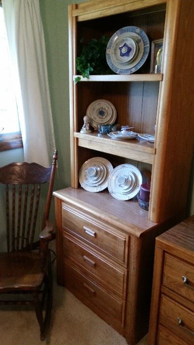 3 drawer with book case on top