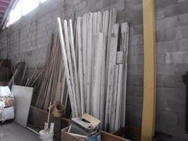 lots of pvc & cpvc pipe, vinyl posts, hardi board, etc