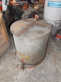 vintage metal waste can