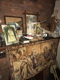 RELIGIOUS FIGURINES AND BIBLES