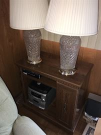 SIDE CABINET WITH VINTAGE CD PLAYER