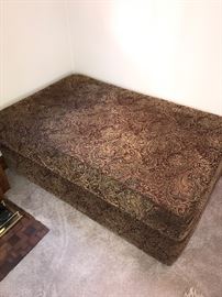 JACQUARD FABRIC LARGE OTTOMAN WITH OPEN STORAGE