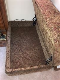 JACQUARD FABRIC LARGE OTTOMAN WITH OPEN STORAGE
