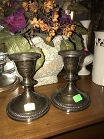 STERLING SILVER CANDLE HOLDERS