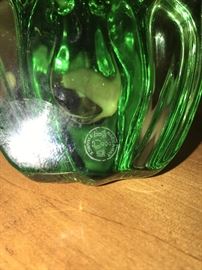 BACCARAT CRYSTAL GREEN FROG