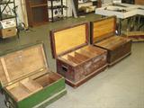 3 vintage carpenter tool trunks with inserts